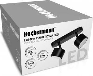 Lampa sufitowa Heckermann Lampa punktowa LED Heckermann 8795314A Czarna 2x głowica 7