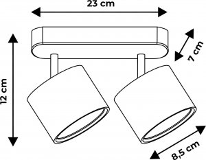 Lampa sufitowa Heckermann Lampa punktowa LED Heckermann 8795314A Czarna 2x głowica 8