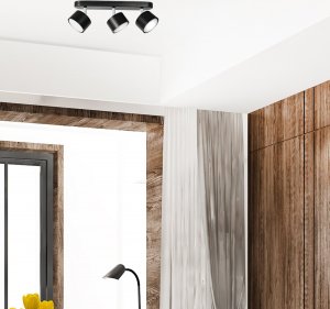 Lampa sufitowa Heckermann Lampa punktowa LED Heckermann 8795316A Czarna 3x głowica 2