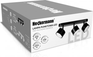 Lampa sufitowa Heckermann Lampa punktowa LED Heckermann 8795316A Czarna 3x głowica 7