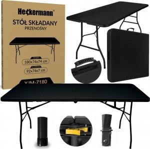 Heckermann Stół składany 180x74cm Heckermann XJM-Z180 Czarny 1
