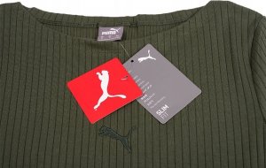Puma Koszulka damska Puma HER Ribbed Slim Tee Grape Leaf khaki 531917 44 XL 4