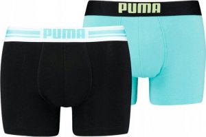 Puma Bokserki męskie Puma Placed Logo Boxer 2P błękitne, czarne 906519 10 S 1