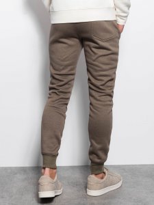 Ombre Spodnie męskie dresowe - khaki V16 P867 S 5