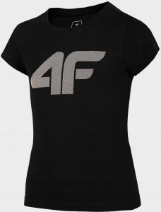 4f Koszulka dla dziewczynki 4F głęboka czerń HJL22 JTSD005 20S 122cm 1