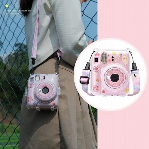 Pokrowiec LoveInstant Futerał Etui Case Pokrowiec Do Fujifilm Instax Mini 12 + Naklejki / Jogurtowy Królik 6
