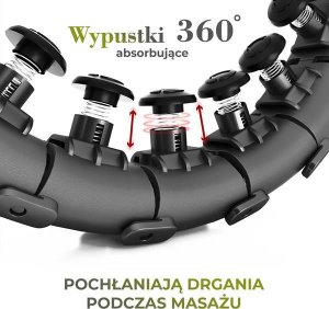 HMS Hula hop z wypustkami i obciążnikiem HHW12 czarne 11