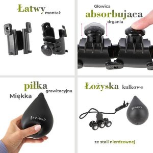 HMS Hula hop z wypustkami i obciążnikiem HHW12 czarne 12