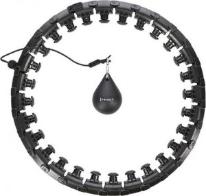 HMS Hula hop z wypustkami i obciążnikiem HHW12 czarne 14