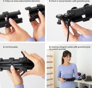 HMS Hula hop z wypustkami i obciążnikiem HHW12 czarne 10