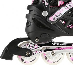 Rolki Nils Extreme NH10905 z wymienną płozą regulowane różowe r. 35-38 6