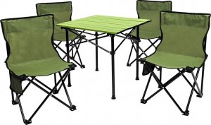 Royokamp  Zestaw turystyczny 5w1 stolik i 4 krzesła zielony 4