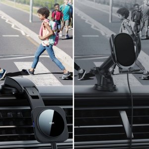 ESR Uchwyt samochodowy z przyssawką ESR HaloLock z ładowarką indukcyjną Qi, MagSafe (czarny) 4