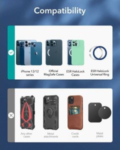 ESR Uchwyt samochodowy z przyssawką ESR HaloLock z ładowarką indukcyjną Qi, MagSafe (czarny) 10