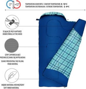 Nils Extreme Śpiwór niebieska krata r. L NC2009 3