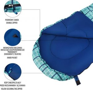 Nils Extreme Śpiwór niebieska krata r. L NC2009 4