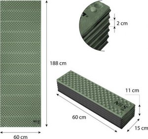 Nils Extreme NC1768 ZIELONA KARIMATA SKŁADANA 188cm NILS CAMP 4
