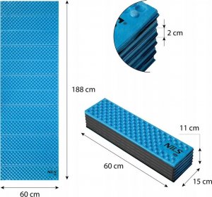Nils Extreme NC1768 NIEBIESKA KARIMATA SKŁADANA 188cm NILS CAMP 3