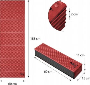Nils Extreme NC1768 CZERWONA KARIMATA SKŁADANA 188cm NILS CAMP 3