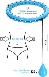 HMS Hula Hop One Fitness OHA01 z obciążnikiem i wypustkami niebieski 15