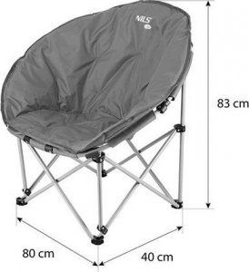 Nils Extreme NC3070 Składane krzesło kempingowe, szare 3