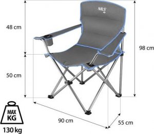 Nils Extreme NC3079 SZARO-NIEBIESKIE KRZESŁO TURYSTYCZNE NILS CAMP 4