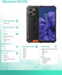 Smartfon Blackview BV5300 4/32GB Czarno-pomarańczowy  (BV5300-OE/BV) 8