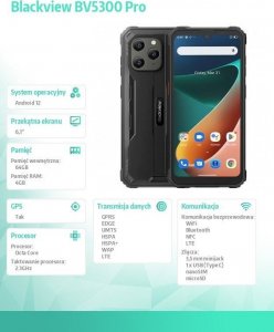 Smartfon Blackview BV5300 Pro 4/64GB Czarny  (BV5300PRO-BK/BV) 8