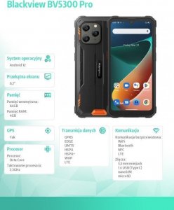 Smartfon Blackview BV5300 Pro 4/64GB Czarno-pomarańczowy  (BV5300PRO-OE/BV) 8