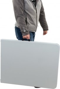 Saska Garden STÓŁ CATERINGOWY BANKIETOWY SKŁADANY W WALIZKĘ 180X70CM MAX.120KG Kolor: Biały 3