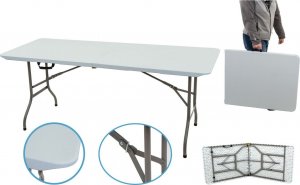 Saska Garden STÓŁ CATERINGOWY BANKIETOWY SKŁADANY W WALIZKĘ 180X70CM MAX.120KG Kolor: Biały 8