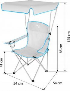 Nils Extreme NC3087 SZARE KRZESŁO TURYSTYCZNE Z DASZKIEM NILS CAMP 2