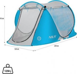 Nils Extreme Namiot plażowy samorozkładający niebieski NC3043 14