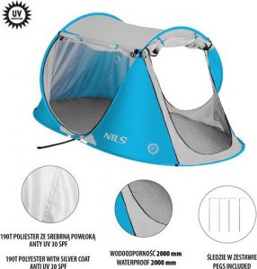 Nils Extreme Namiot plażowy samorozkładający niebieski NC3043 2