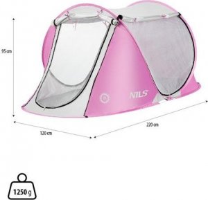 Nils Extreme NC3043 RÓŻOWY NAMIOT PLAŻOWY SAMOROZKŁADAJĄCY NILS 5