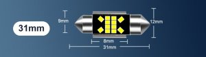 SKLEPLEDY ŻARÓWKA RURKA LED 31MM C3W C5W XSTORM 12SMD CANBUS 7