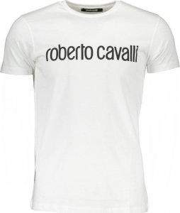 Roberto Cavalli ROBERTO CAVALLI BIAŁY T-SHIRT MĘSKI Z KRÓTKIM RĘKAWEM XL 1