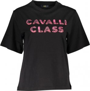 Cavalli Class CAVALLI CLASS T-SHIRT Z KRÓTKIM RĘKAWEM DAMSKI CZARNY XS EU 1