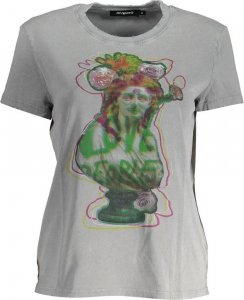 Desigual DESIGUAL DAMSKI T-SHIRT Z KRÓTKIM RĘKAWEM SZARY S 1