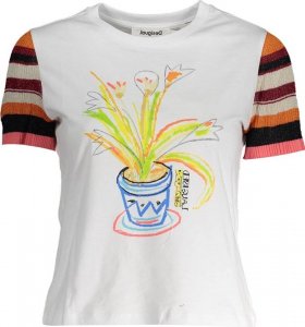 Desigual DESIGUAL DAMSKI T-SHIRT Z KRÓTKIM RĘKAWEM, BIAŁY L 1