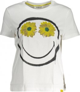 Desigual DESIGUAL DAMSKI T-SHIRT Z KRÓTKIM RĘKAWEM, BIAŁY M 1