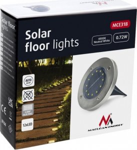Maclean Lampa solarna najazdowa MCE318 LED IP44 12 SMD 4000K 6