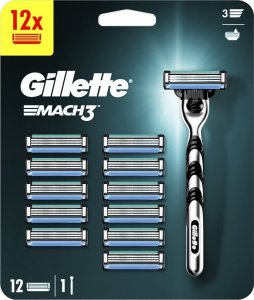 Zestaw Gillette Mach3: brzytwa, 1 szt. + głowice do golenia, 12 szt. 1