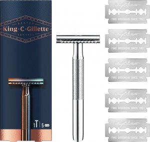 Maszynka do golenia + ostrza zapasowe King C Gillette Double Edge Safety Razor 1