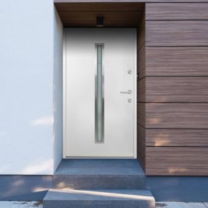 vidaXL vidaXL Drzwi wejściowe, białe, 110x207,5 cm, aluminium 1