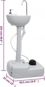 vidaXL vidaXL Przenośna toaleta kempingowa z umywalką i pojemnikiem na wodę 9