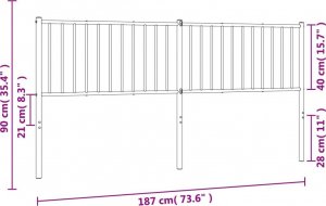 vidaXL vidaXL Metalowe wezgłowie, białe, 180 cm 7