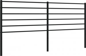 vidaXL vidaXL Metalowe wezgłowie, czarne, 200 cm 2
