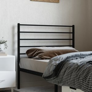 vidaXL vidaXL Metalowe wezgłowie, czarne, 107 cm 3