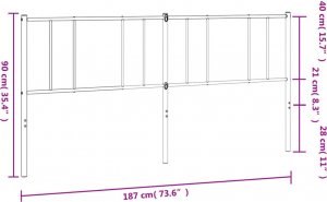 vidaXL vidaXL Metalowe wezgłowie, białe, 180 cm 8